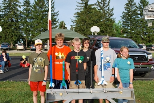 Campers with their rockets.