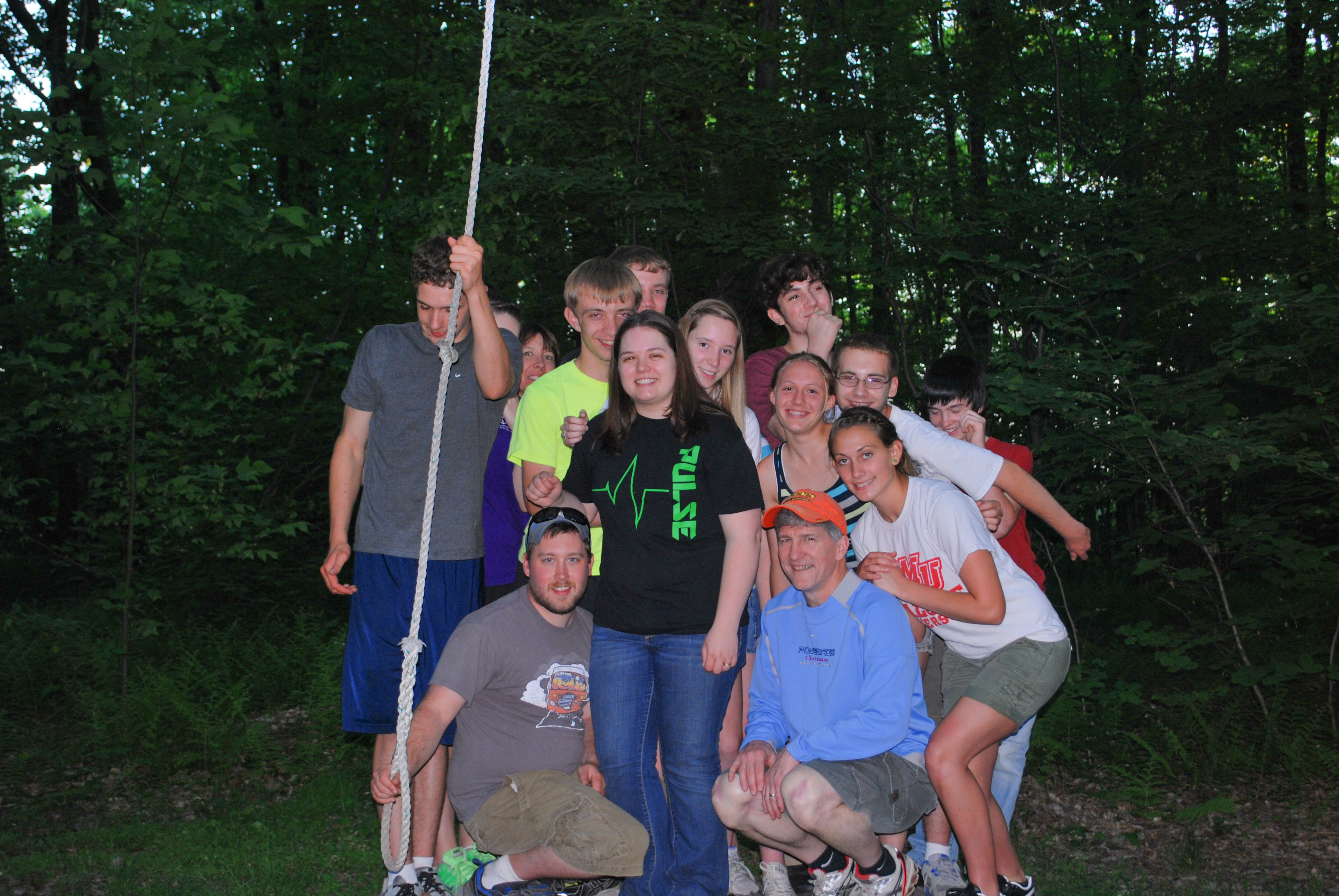 Local church youth group on a retreat